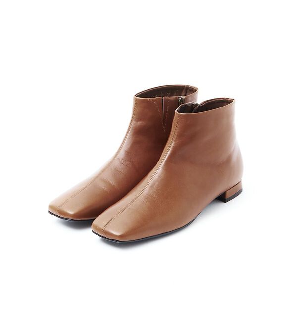AU BANNISTER「【最高ブーツ/パリ】ローヒールスクエアトゥブーツ」|ショートブーツ|