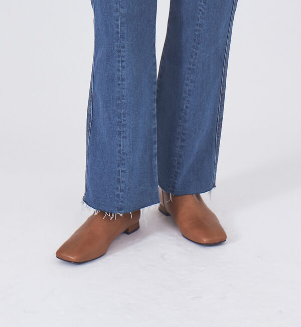 AU BANNISTER「【最高ブーツ/パリ】ローヒールスクエアトゥブーツ」|ショートブーツ|