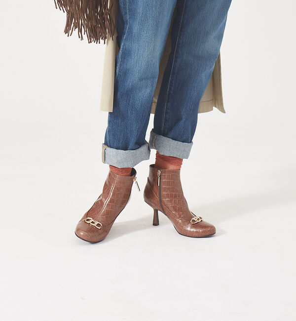 AU BANNISTER「【スノーソール】チェーンモチーフブーツ」|ショートブーツ|