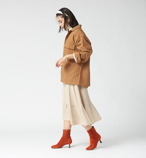 AU BANNISTER「【スノーソール】オブリークトゥショートブーツ」|ショートブーツ|