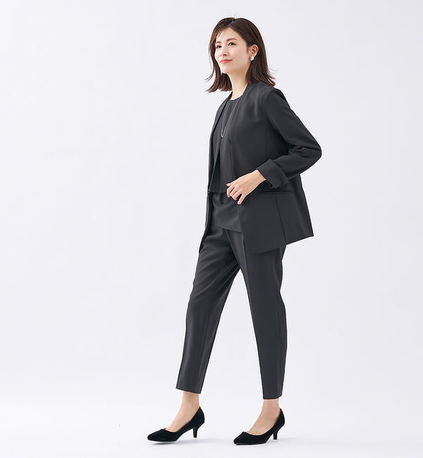 abahouse mavie「【エニデイカセット】ノーカラージャケット＆バックフレアパンツセットアップ」|スーツ|