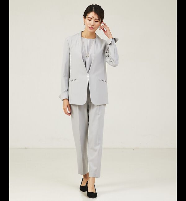 abahouse mavie「【エニデイカセット】ノーカラージャケット＆バックフレアパンツセットアップ」|スーツ|