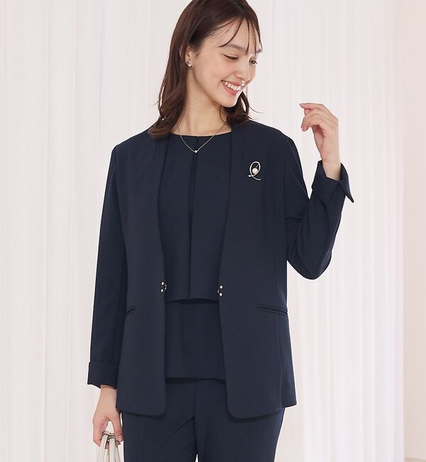 abahouse mavie「【エニデイカセット】ノーカラージャケット＆バックフレアパンツセットアップ」|スーツ|