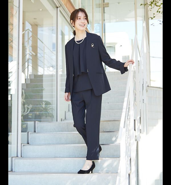 abahouse mavie「【エニデイカセット】ノーカラージャケット＆バックフレアパンツセットアップ」|スーツ|