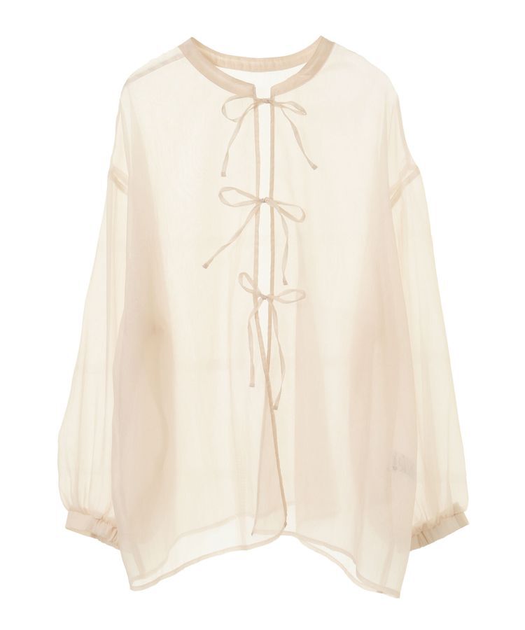 earth music&ecology「シアーリボンシャツ」|シャツ・ブラウス|Ivory