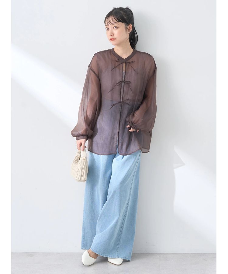earth music&ecology「シアーリボンシャツ」|シャツ・ブラウス|