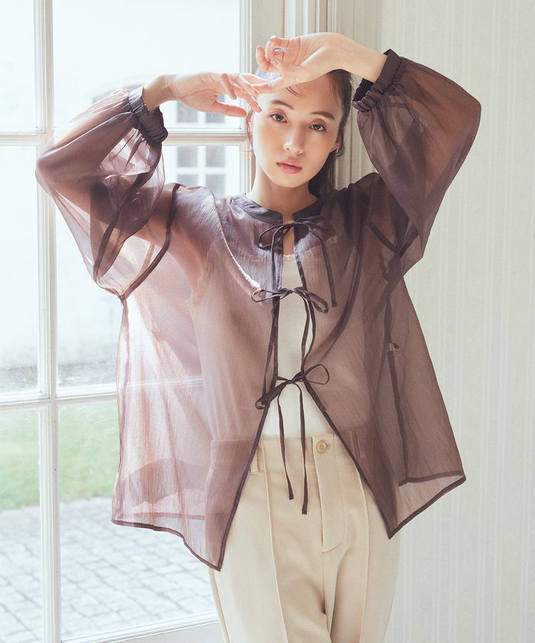 earth music&ecology「シアーリボンシャツ」|シャツ・ブラウス|