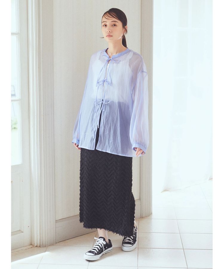 earth music&ecology「シアーリボンシャツ」|シャツ・ブラウス|