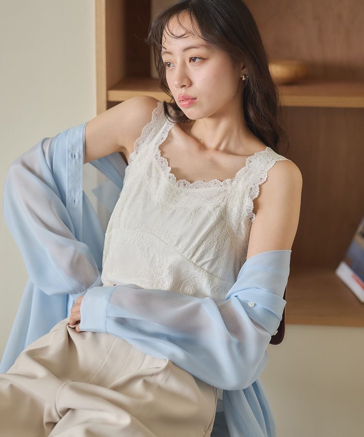 earth music&ecology「総レースキャミソール」|キャミソール|