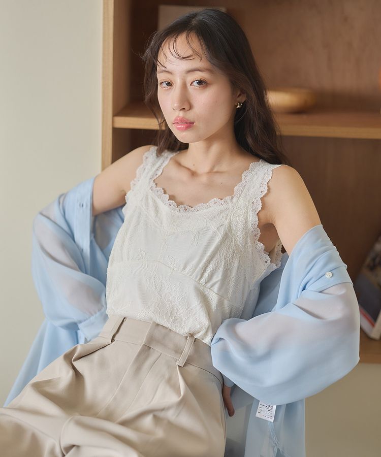 earth music&ecology「総レースキャミソール」|キャミソール|