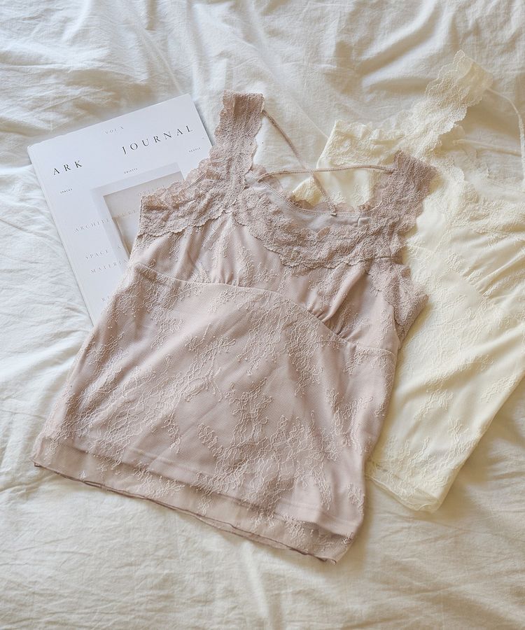 earth music&ecology「総レースキャミソール」|キャミソール|Pink Beige