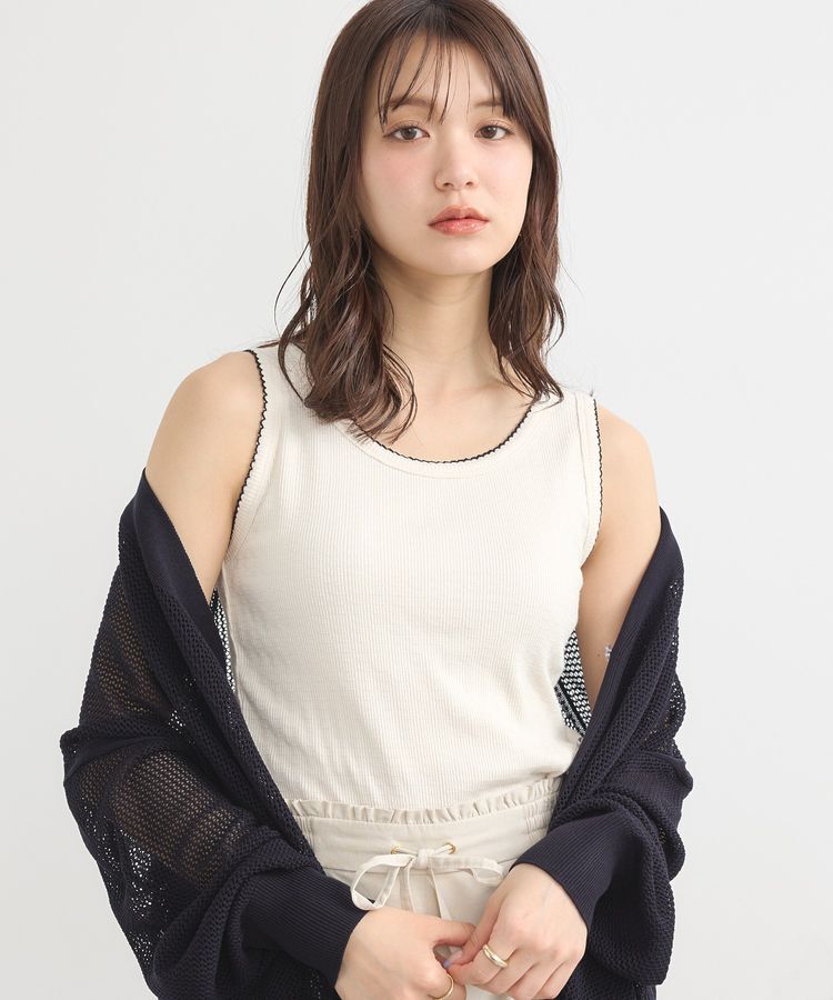 earth music&ecology「ピコトリミングタンクトップ」|キャミソール|Ivory