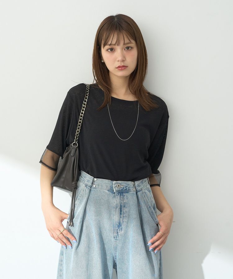 earth music&ecology「シアースリーブ半袖プルオーバー」|Tシャツ・カットソー|