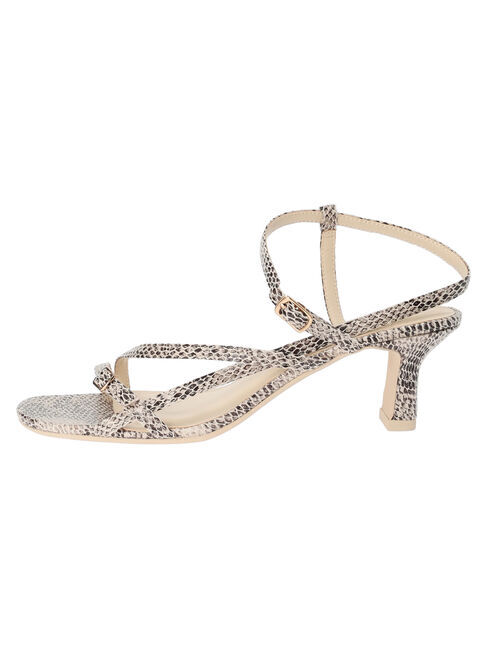 YECCA VECCA「パイソン柄ナローストラップサンダル」|サンダル|