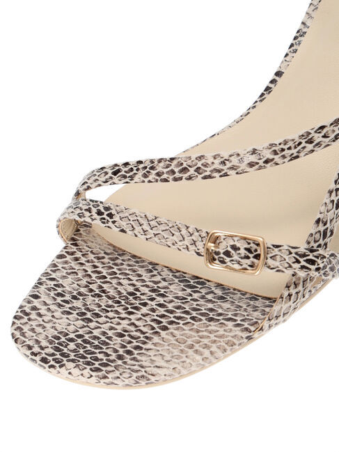 YECCA VECCA「パイソン柄ナローストラップサンダル」|サンダル|