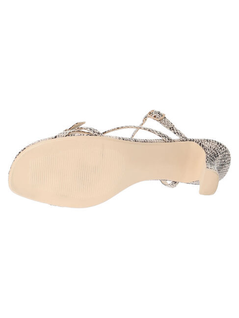 YECCA VECCA「パイソン柄ナローストラップサンダル」|サンダル|