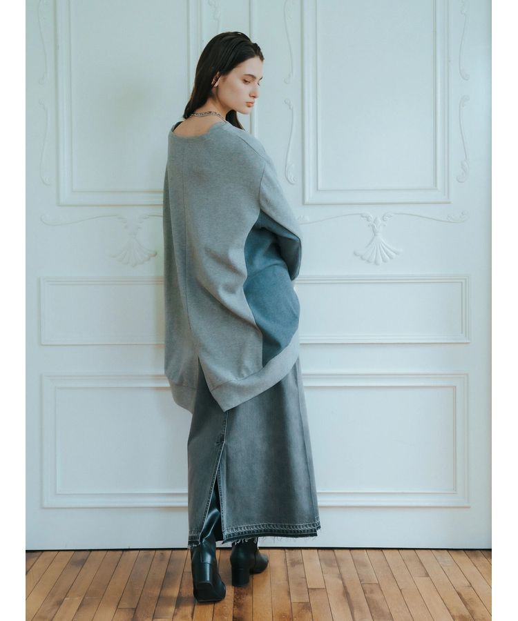 Editt by YECCA VECCA「クリアコーティングデニムロングスカート」|スカート|