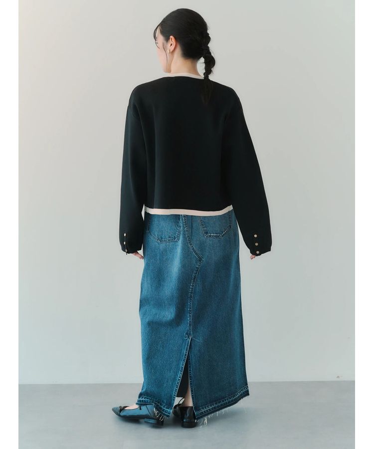 Editt by YECCA VECCA「クリアコーティングデニムロングスカート」|スカート|