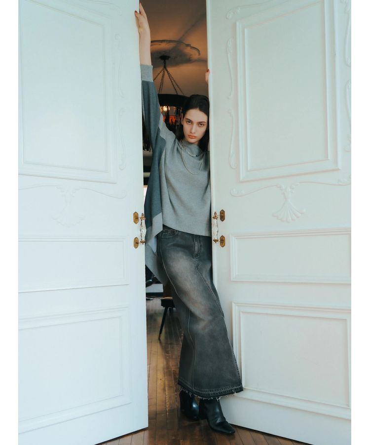 Editt by YECCA VECCA「クリアコーティングデニムロングスカート」|スカート|