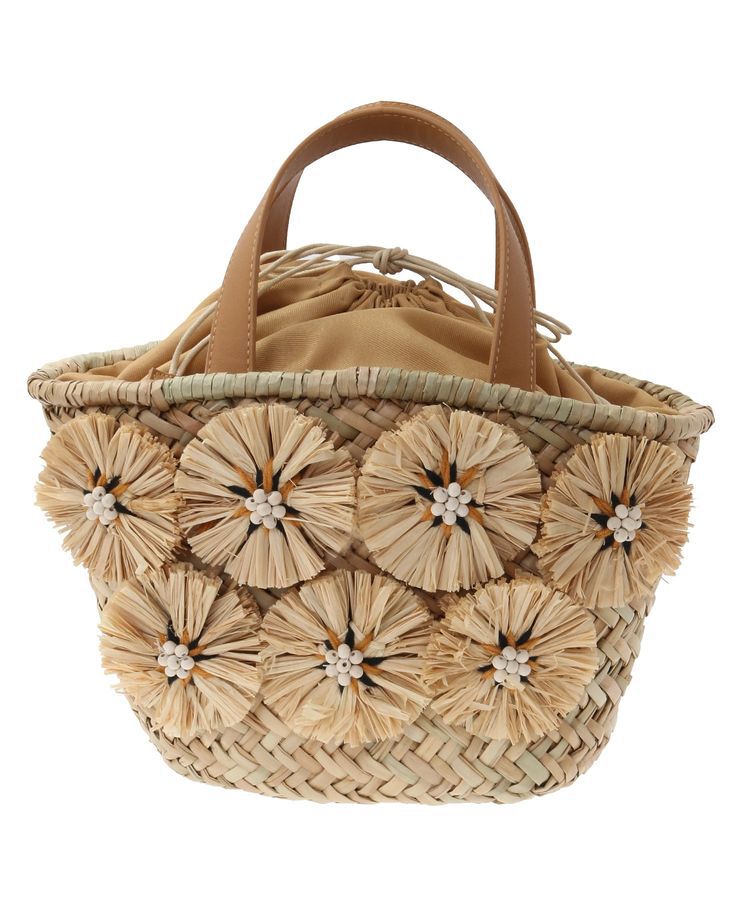 YECCA VECCA「【cache cache】ラフィアフラワー付カゴバッグ」|その他|