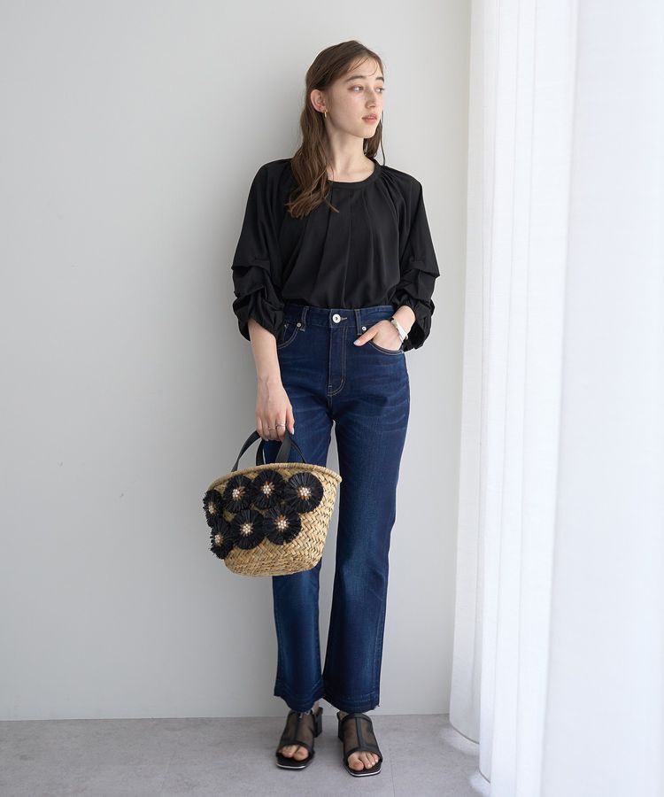 YECCA VECCA「【cache cache】ラフィアフラワー付カゴバッグ」|その他|