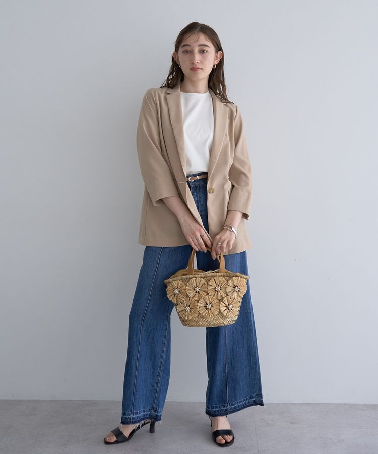 YECCA VECCA「【cache cache】ラフィアフラワー付カゴバッグ」|その他|