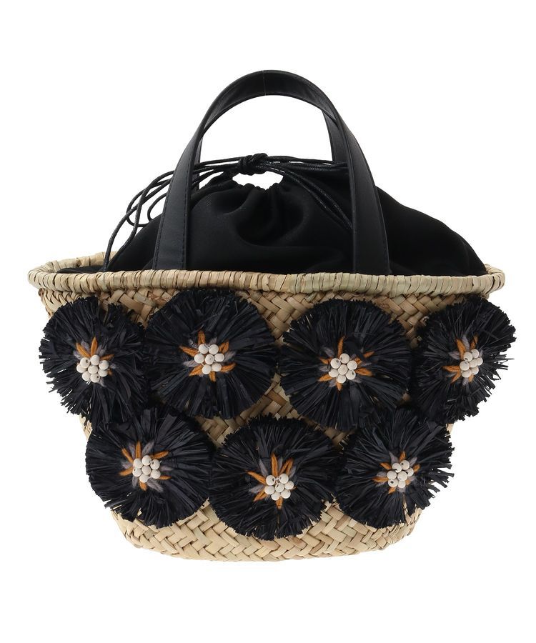 YECCA VECCA「【cache cache】ラフィアフラワー付カゴバッグ」|その他|