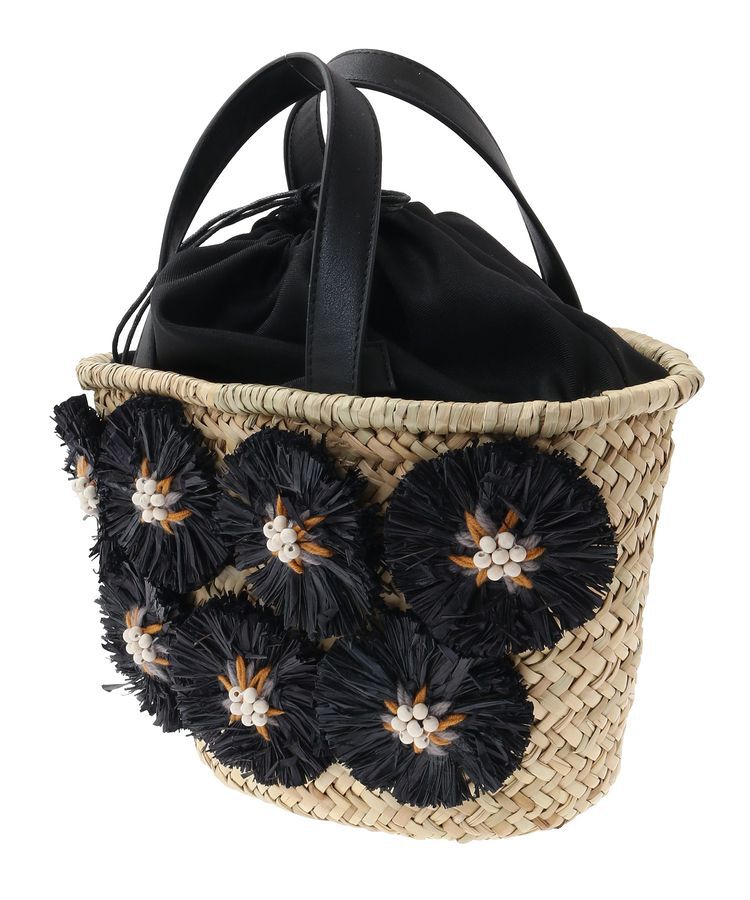 YECCA VECCA「【cache cache】ラフィアフラワー付カゴバッグ」|その他|