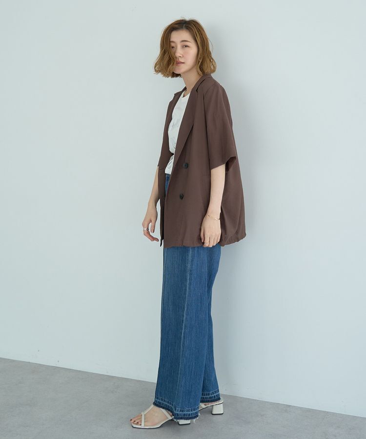 YECCA VECCA「ハーフスリーブライトジャケット」|テーラードジャケット|