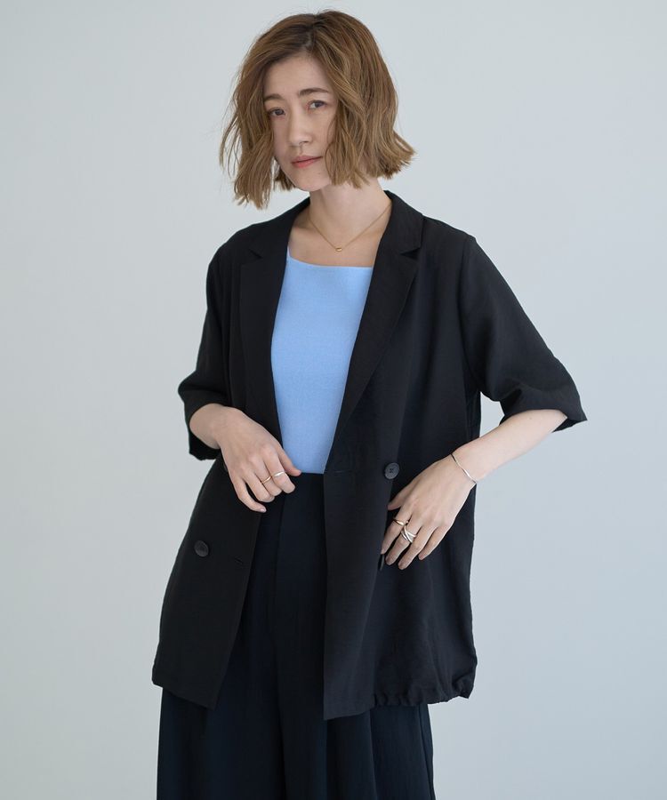 YECCA VECCA「ハーフスリーブライトジャケット」|テーラードジャケット|