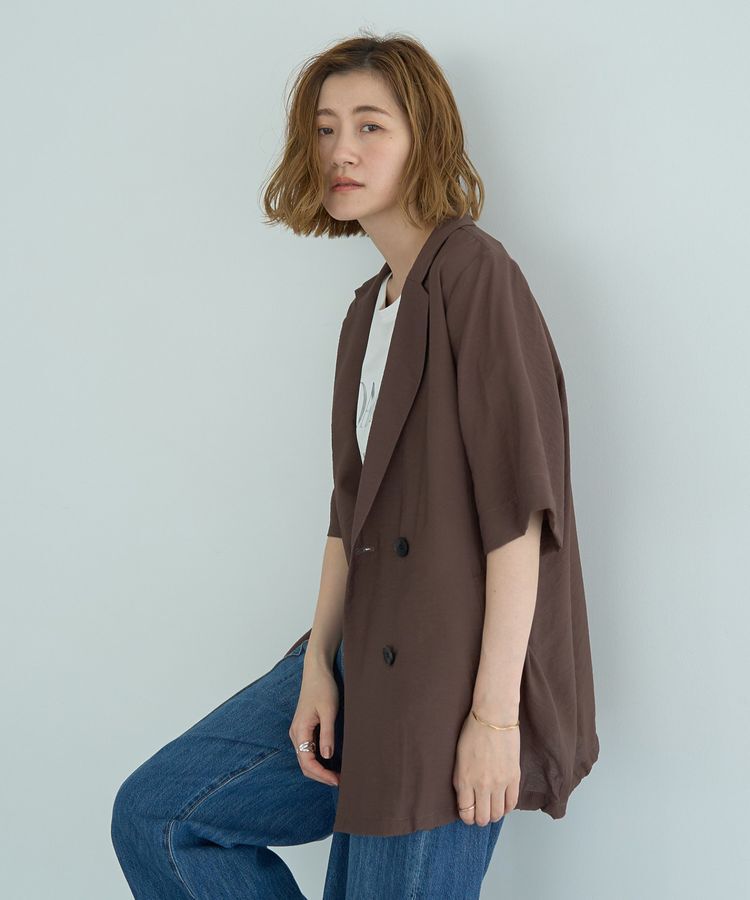 YECCA VECCA「ハーフスリーブライトジャケット」|テーラードジャケット|