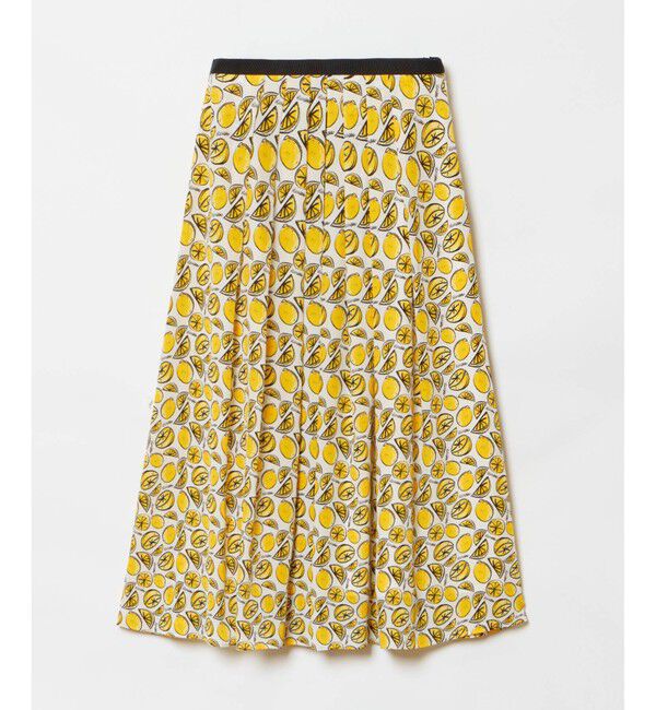 allureville「【セットアップ対応可能】リモーネプリントタックスカート」|フレア|