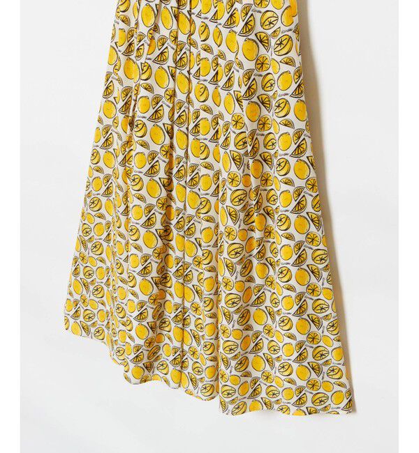 allureville「【セットアップ対応可能】リモーネプリントタックスカート」|フレア|