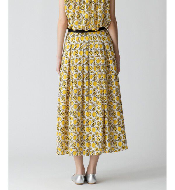 allureville「【セットアップ対応可能】リモーネプリントタックスカート」|フレア|