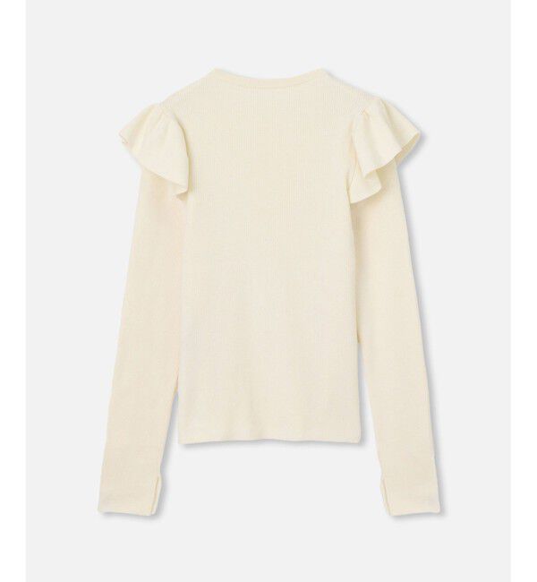 LOULOU WILLOUGHBY「【LOULOU WILLOUGHBY】フリルスリットプルオーバー」|ニット・セーター|