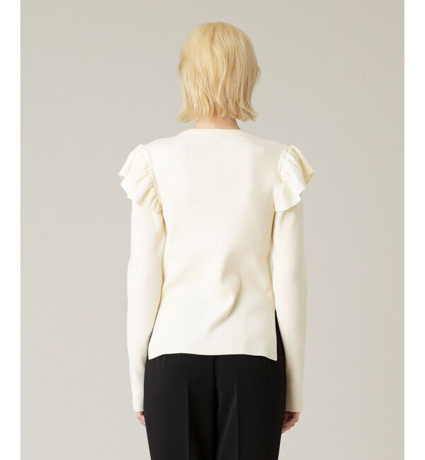 LOULOU WILLOUGHBY「【LOULOU WILLOUGHBY】フリルスリットプルオーバー」|ニット・セーター|