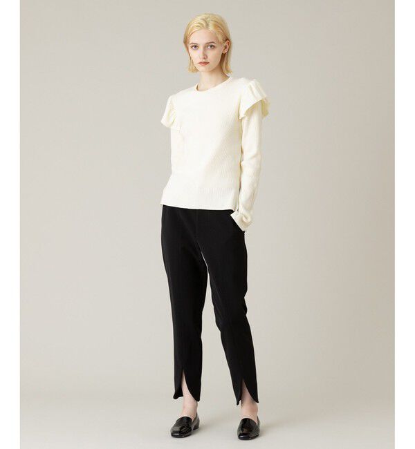 LOULOU WILLOUGHBY「【LOULOU WILLOUGHBY】フリルスリットプルオーバー」|ニット・セーター|