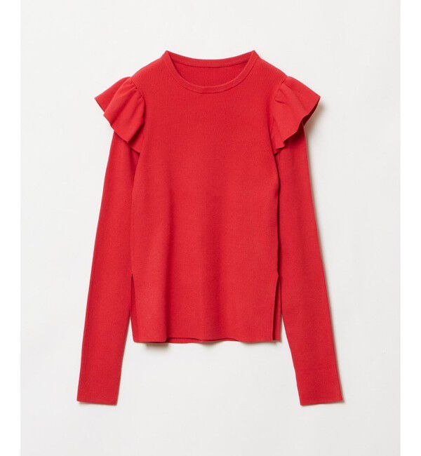 LOULOU WILLOUGHBY「【LOULOU WILLOUGHBY】フリルスリットプルオーバー」|ニット・セーター|