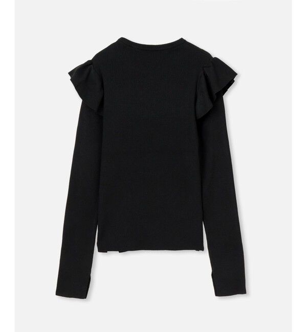 LOULOU WILLOUGHBY「【LOULOU WILLOUGHBY】フリルスリットプルオーバー」|ニット・セーター|