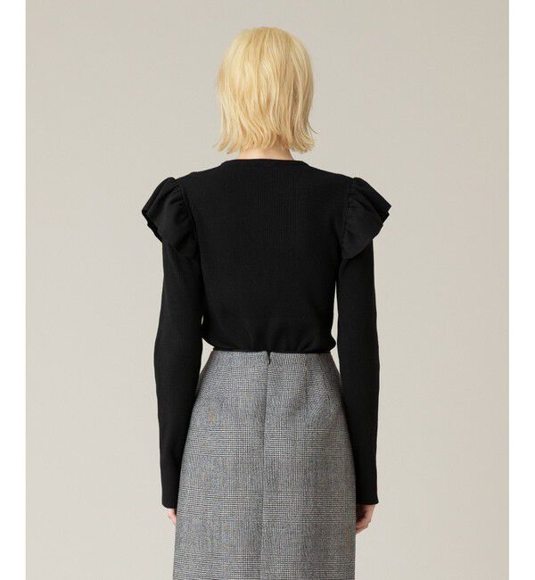 LOULOU WILLOUGHBY「【LOULOU WILLOUGHBY】フリルスリットプルオーバー」|ニット・セーター|