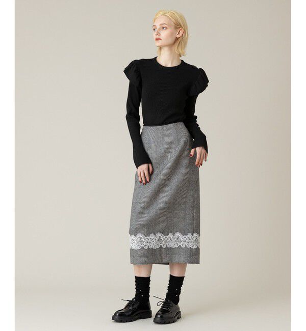 LOULOU WILLOUGHBY「【LOULOU WILLOUGHBY】フリルスリットプルオーバー」|ニット・セーター|