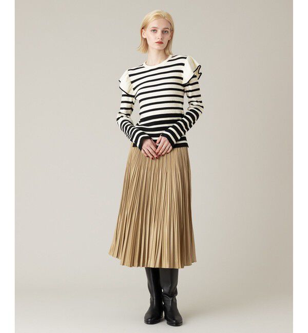 LOULOU WILLOUGHBY「【LOULOU WILLOUGHBY】フリルスリットプルオーバー」|ニット・セーター|