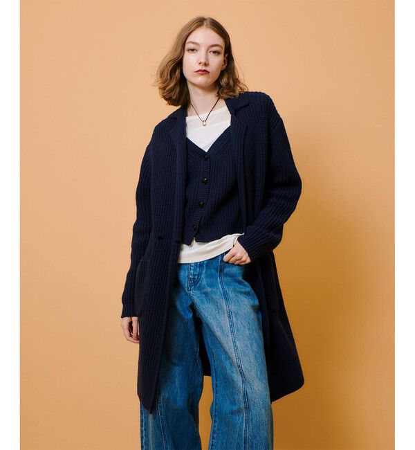 allureville「片畦ニットコート」|ダッフルコート|