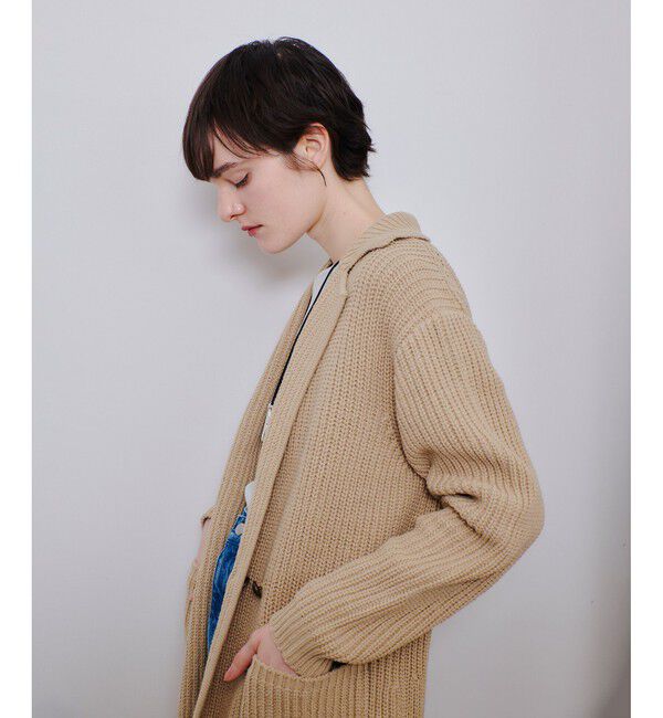 allureville「片畦ニットコート」|ダッフルコート|