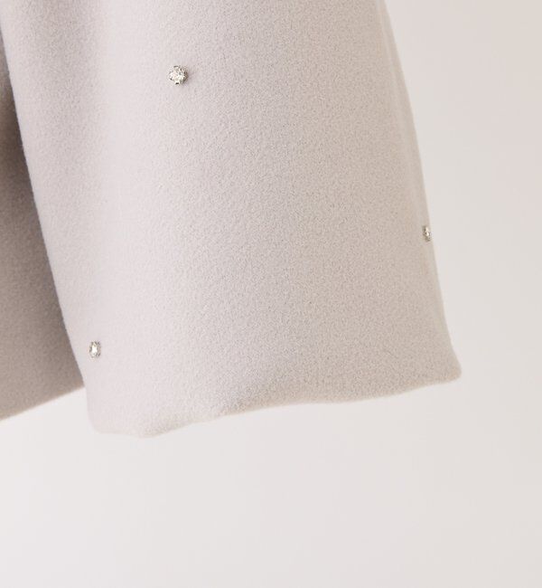 フードフェイクファービジューミドルコート one after another NICE CLAUP｜フードフェイクファービジューミドル