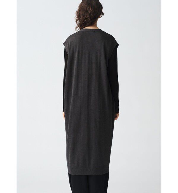 mizuiro ind「mizuiro ind Vネックロングベスト」|ベスト・ジレ|