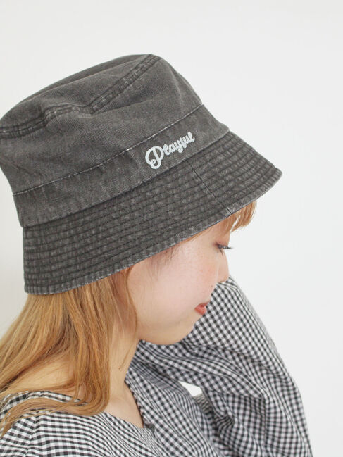 Samansa Mos2「ロゴ刺繍バケットハット」|その他|ブラック