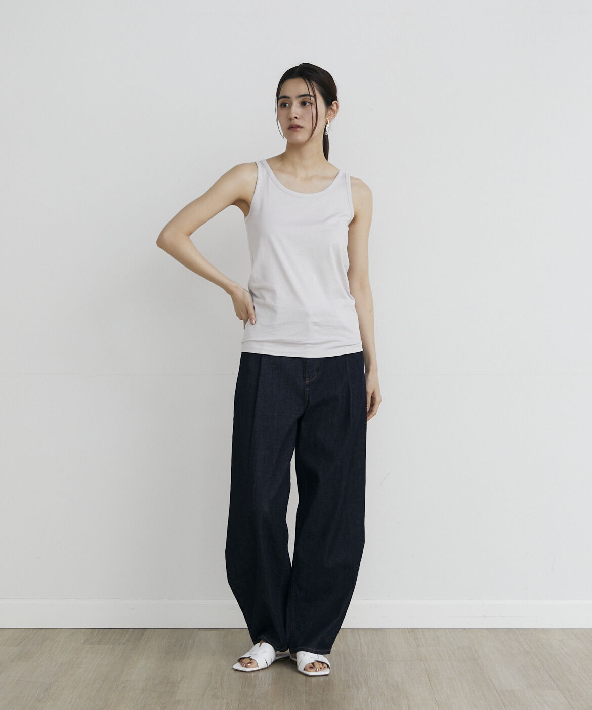 INED「《大きいサイズ》タンクトップ《スビン綿MIX天竺/A-GIRL&rsquo;S 》」|タンクトップ|