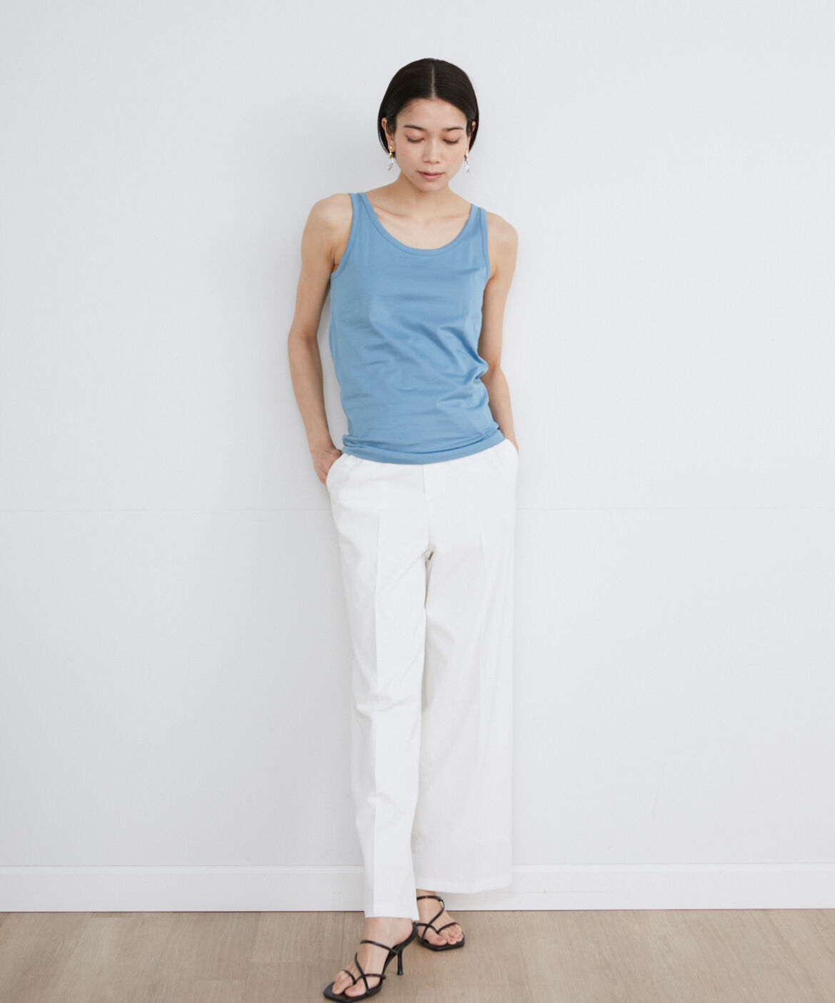 INED「《大きいサイズ》タンクトップ《スビン綿MIX天竺/A-GIRL&rsquo;S 》」|タンクトップ|