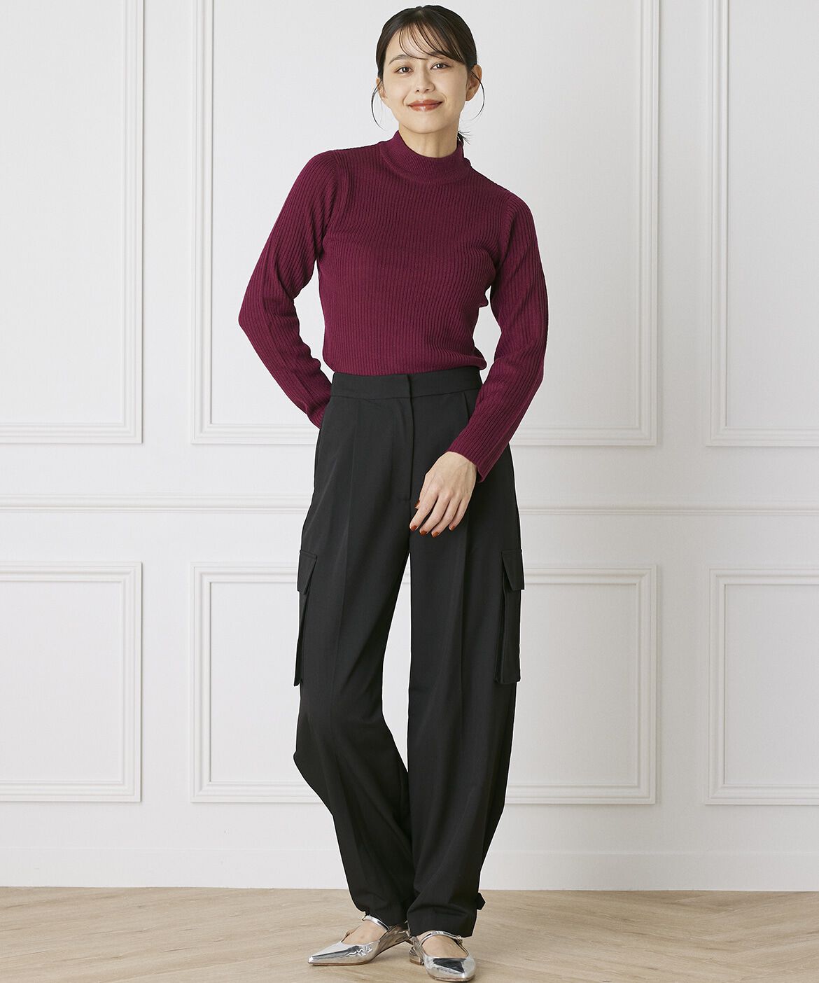 INED「《INED CLARO》ストレッチカーゴパンツ」|カーゴ|